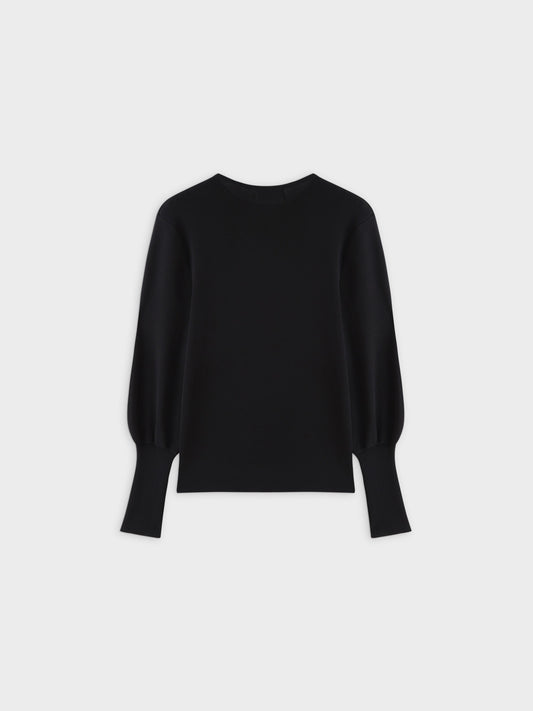 High Cuff Sweater-Black-1