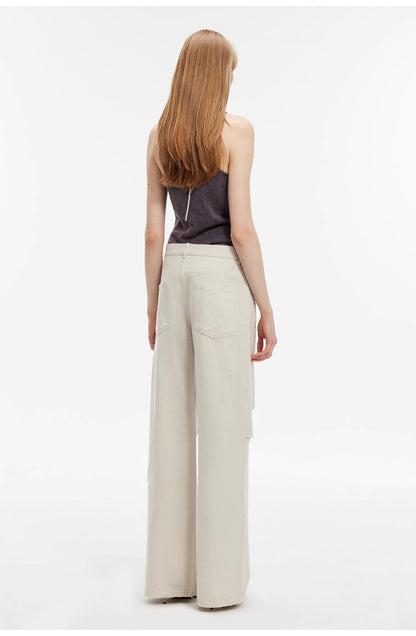 Distressed Wide-Leg Jeans - Retro Flared Streetwear | The Pretty Spot