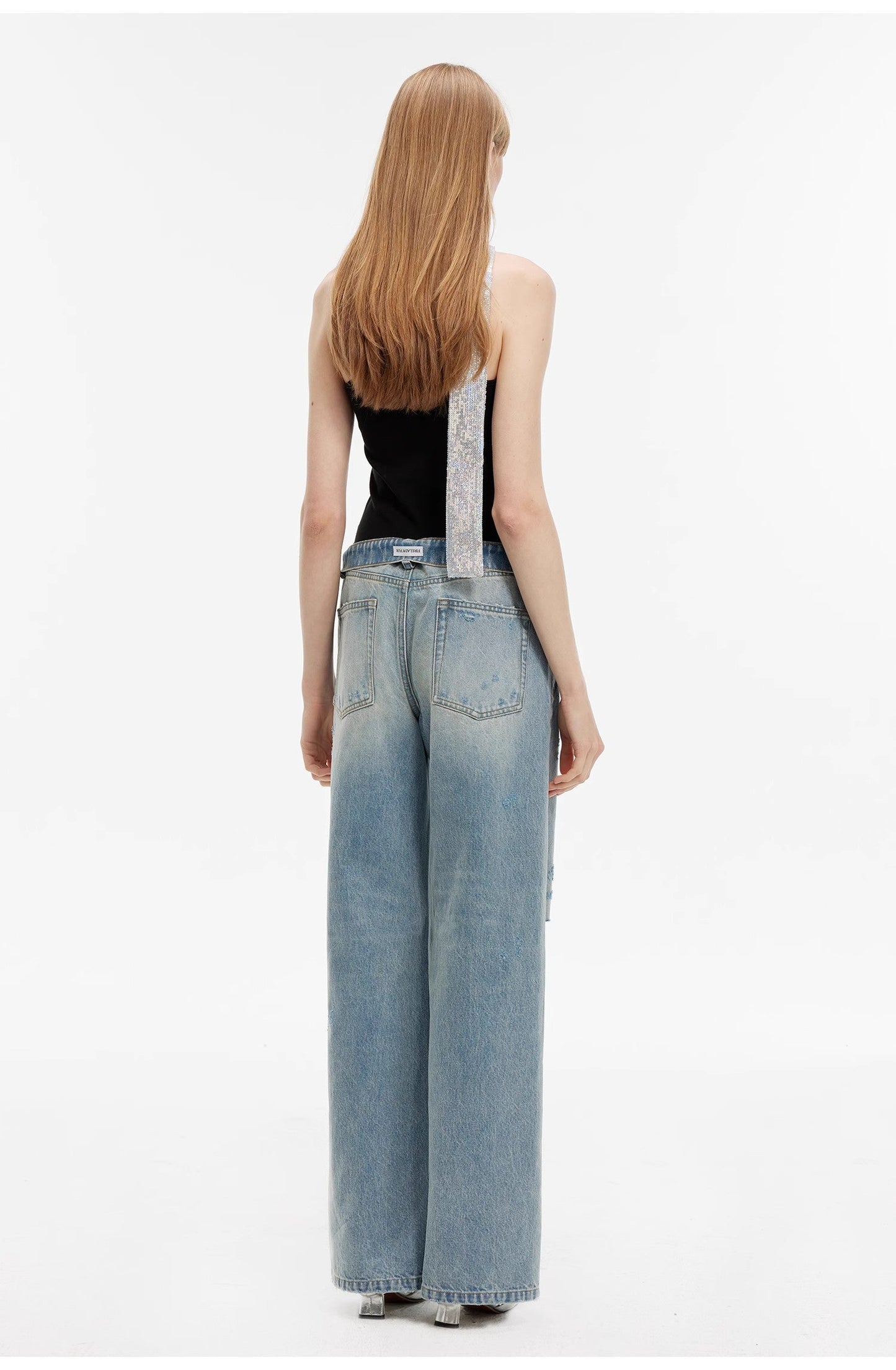 Distressed Wide-Leg Jeans - Retro Flared Streetwear | The Pretty Spot