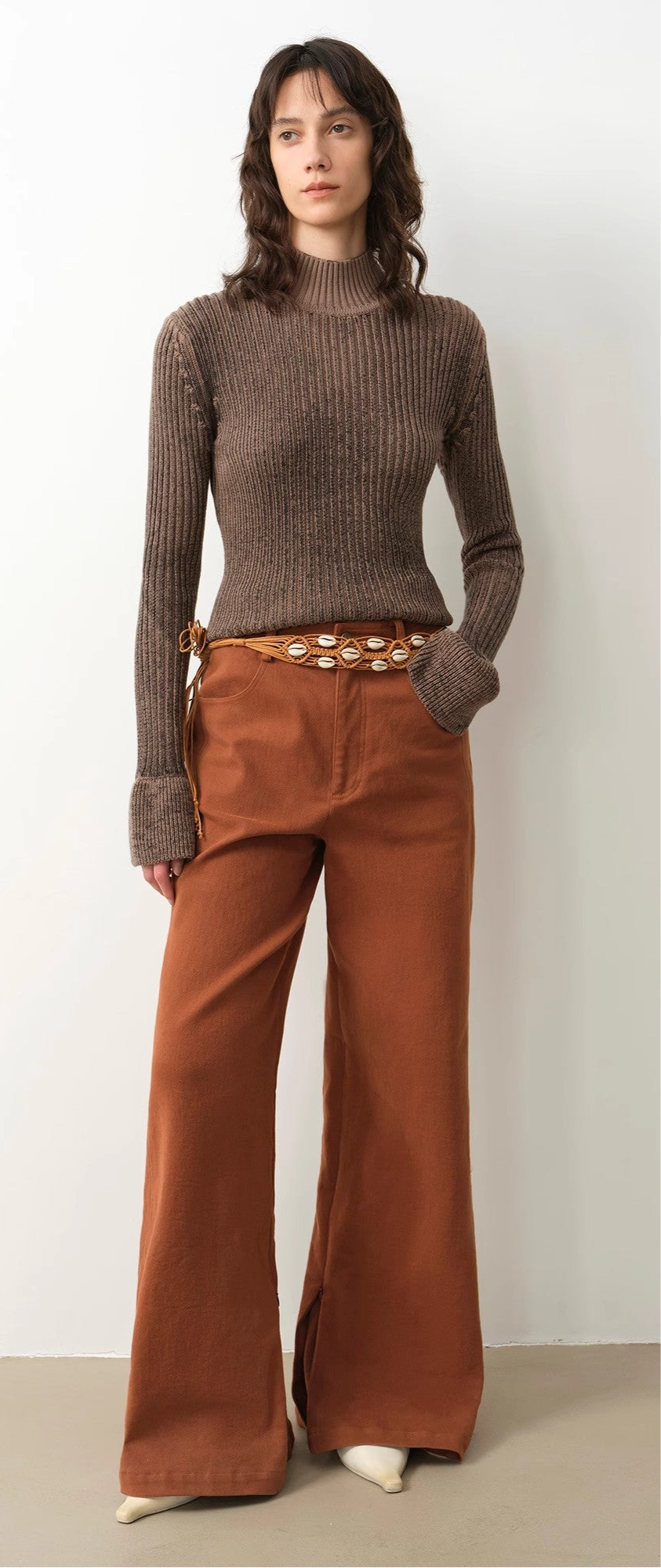 Wide-Leg Retro Flare Pants – Burnt Sienna | The Pretty Spot