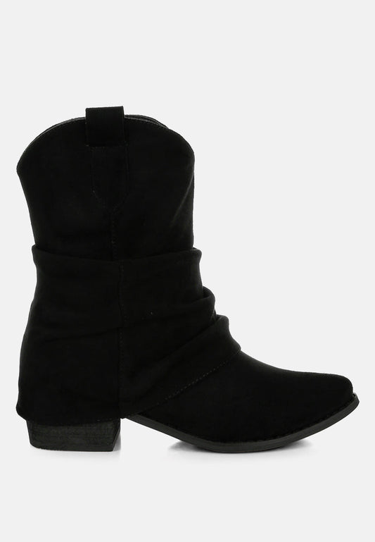 The Pretty Spot™ Slouchy Calf Boots – Western Block Heel Cowboy Style | The Pretty Spot