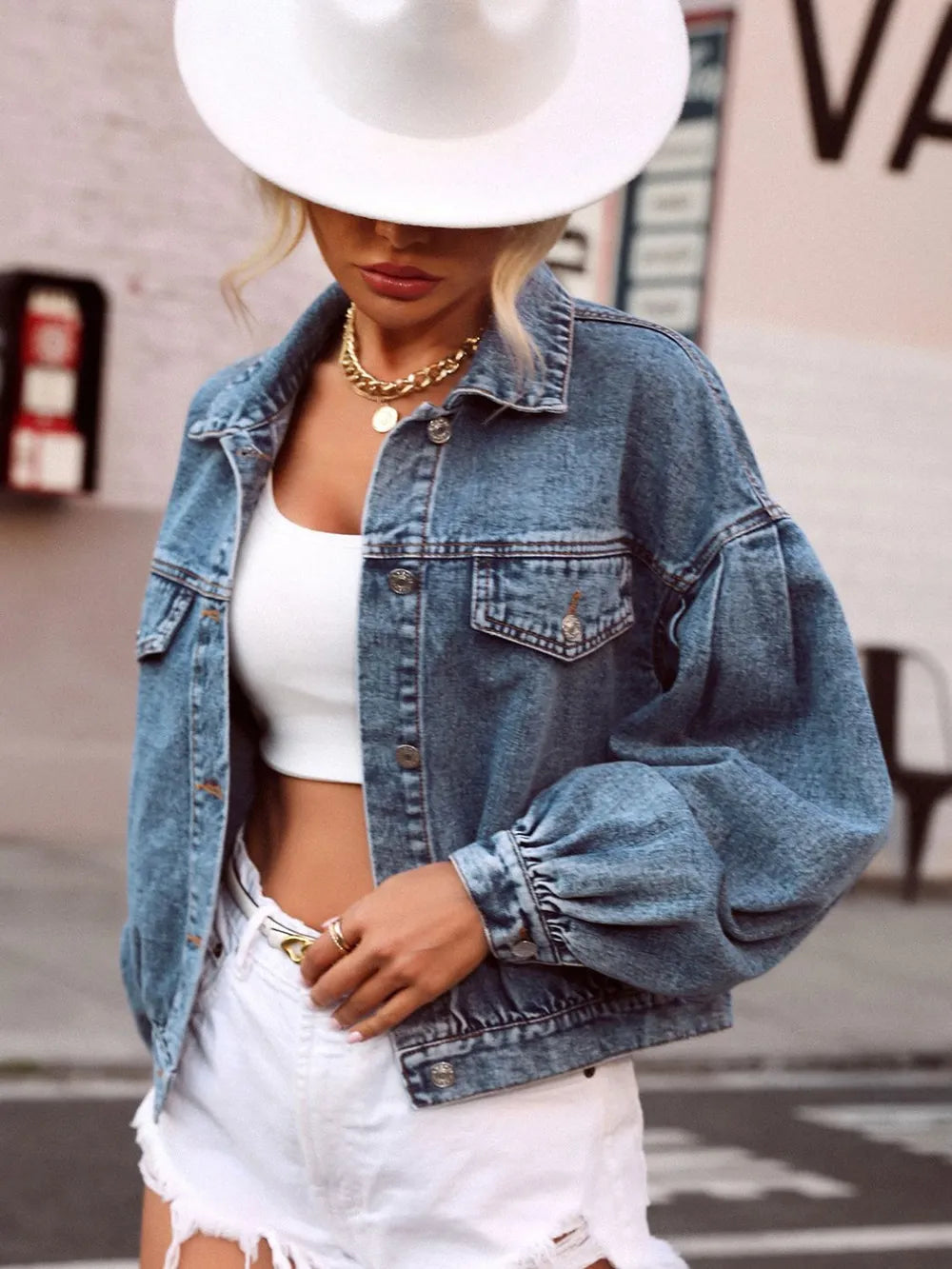 The Pretty Spot™ Denim Button-Up Top | The Pretty Spot