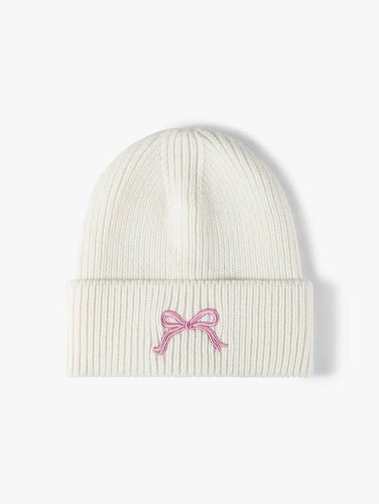 The Pretty Spot™ Embroidered Bow Knit Hat | The Pretty Spot