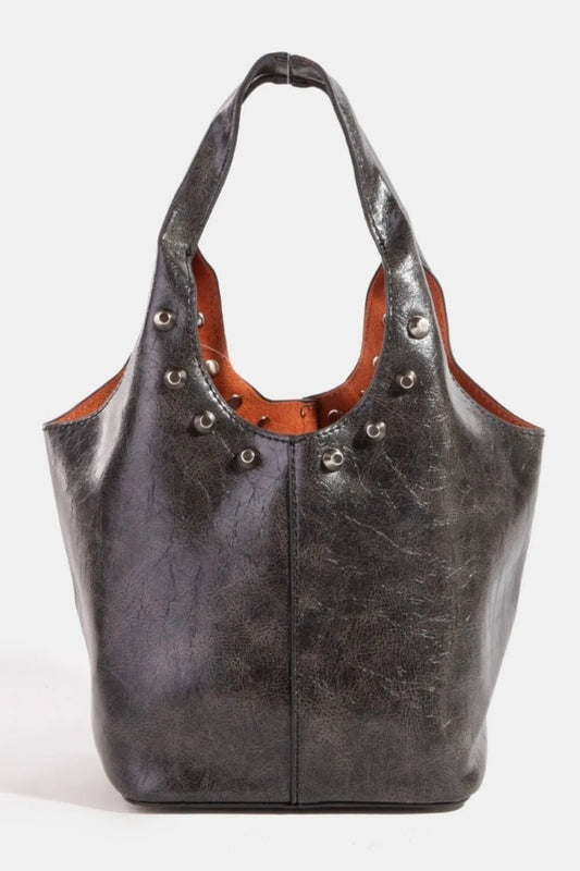 The Pretty Spot™ Fame Weathered Studded Tote Bag | The Pretty Spot