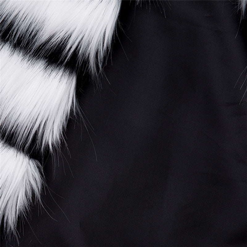 Black & White Editorial Faux Fur Jacket | The Pretty Spot