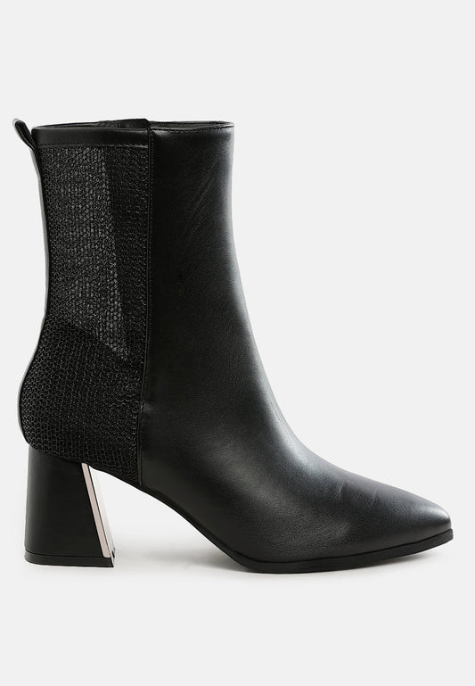 The Pretty Spot™ Mimosa Mesh Pointed Toe Ankle Boots – Block Heel | The Pretty Spot