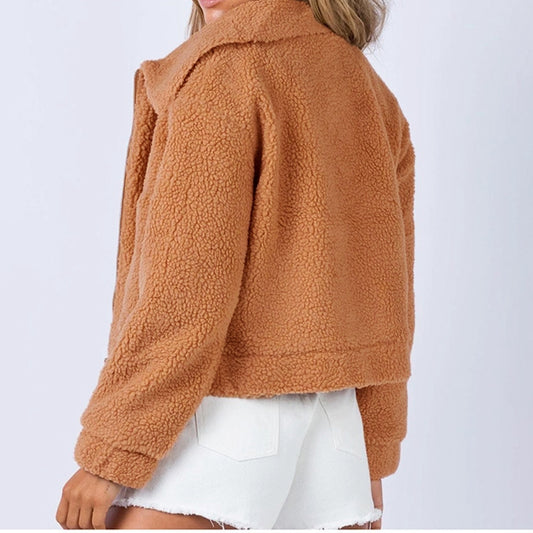 The Pretty Spot™ Sherpa Cropped Jacket | The Pretty Spot