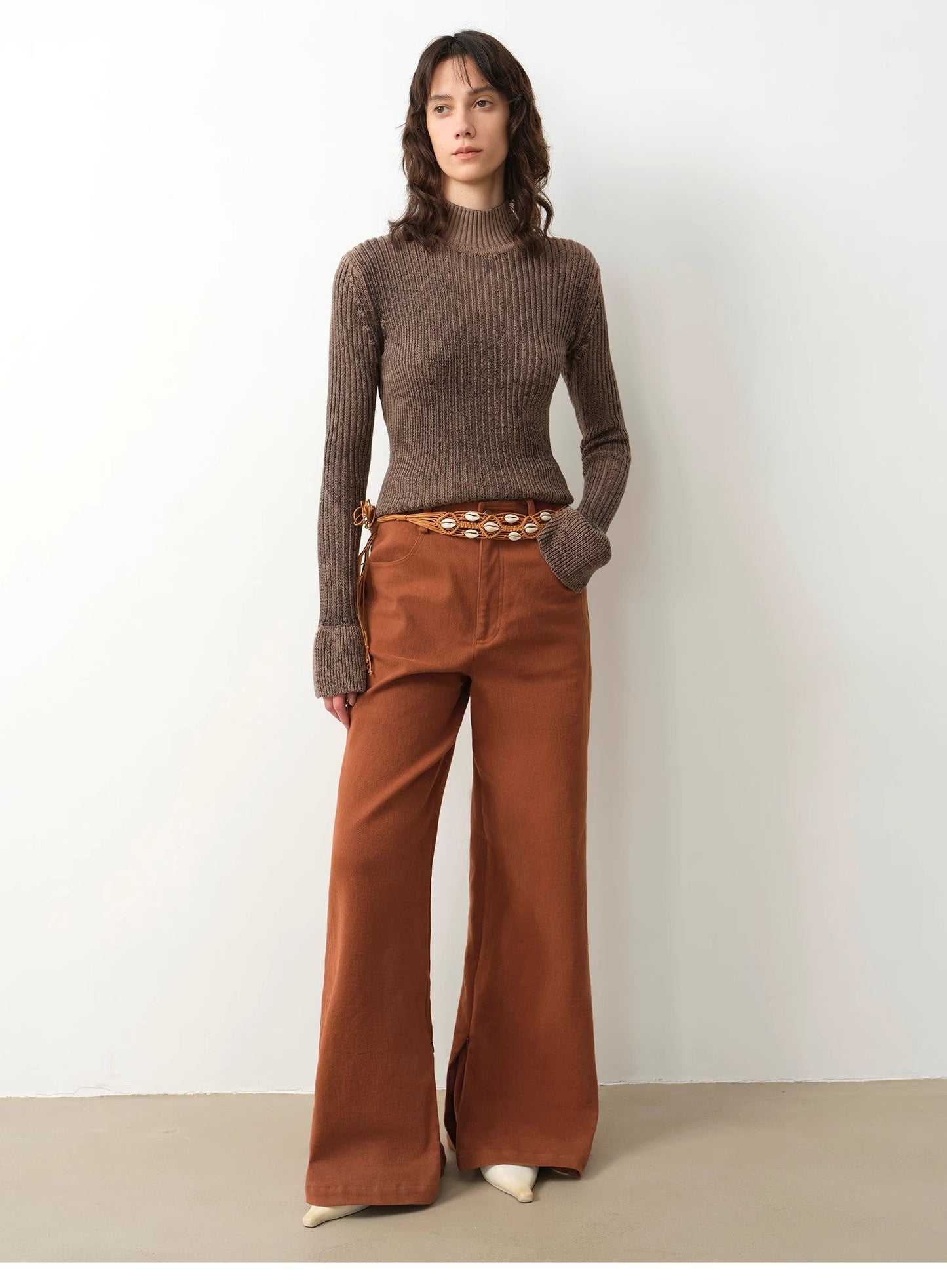The Pretty Spot™ Wide-Leg Retro Flare Pants – Burnt Sienna | The Pretty Spot